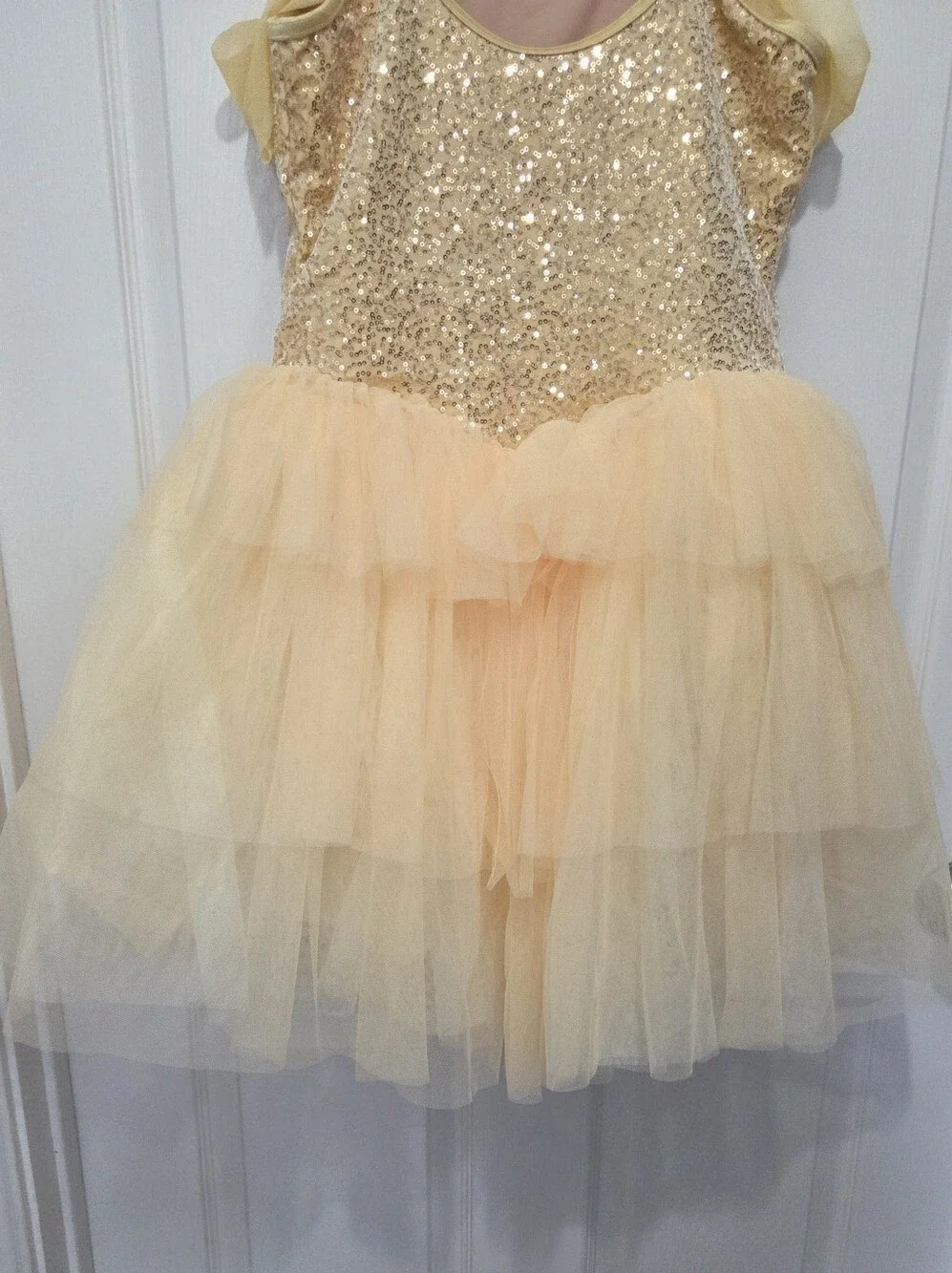 Weissman Showtime Buttercream Yellow Sequin Tutu Dance Costume Size XXLC
